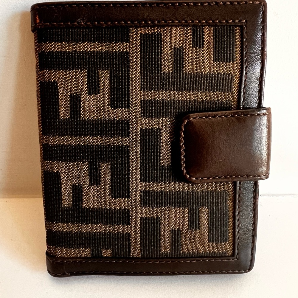 Authentic Fendi Zucca Canvas Leather Bifold Wallet